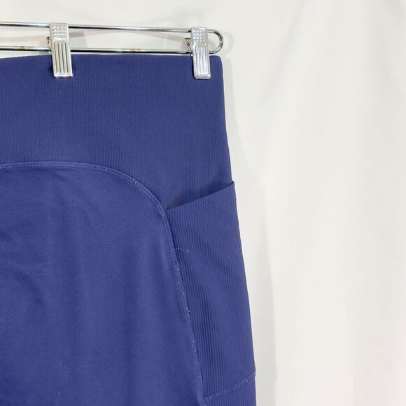 Freely Plus Size 3X Leggings Blue Ribbed Full‎ Length Stretch Athleisure 991 - Picture 8 of 11